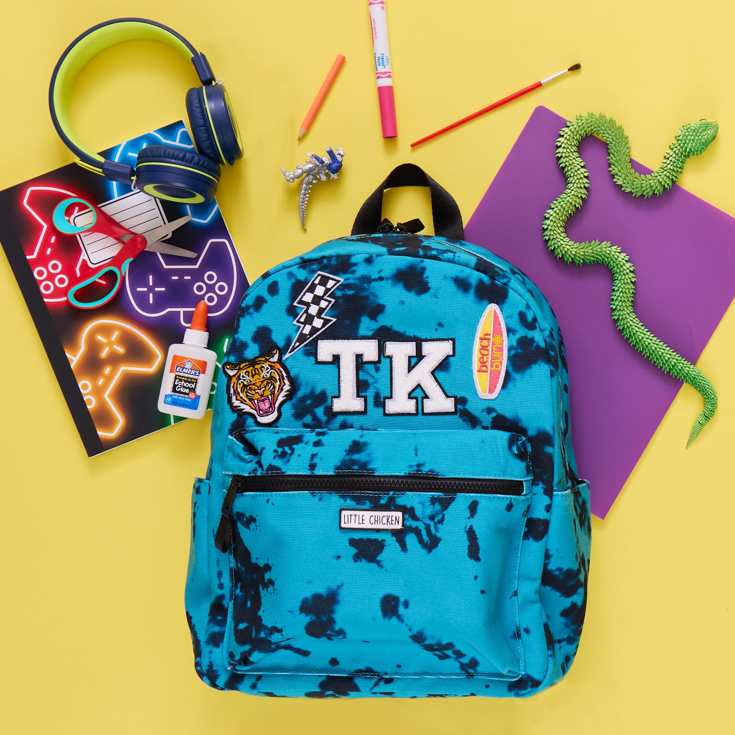 Customizable Backpack, Cali Tie-Dye With Patches