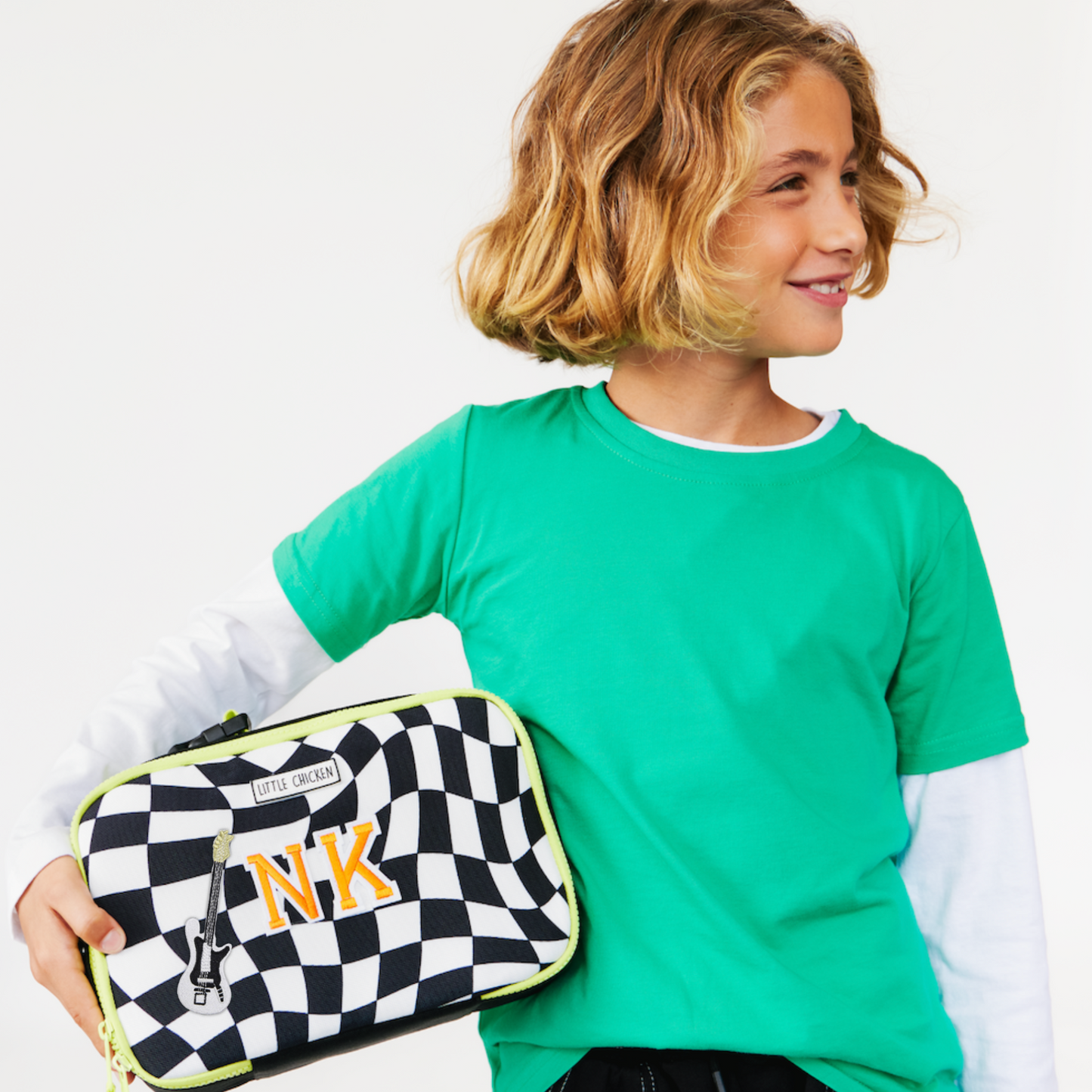 Customizable Lunch Box - Black & White Checkered
