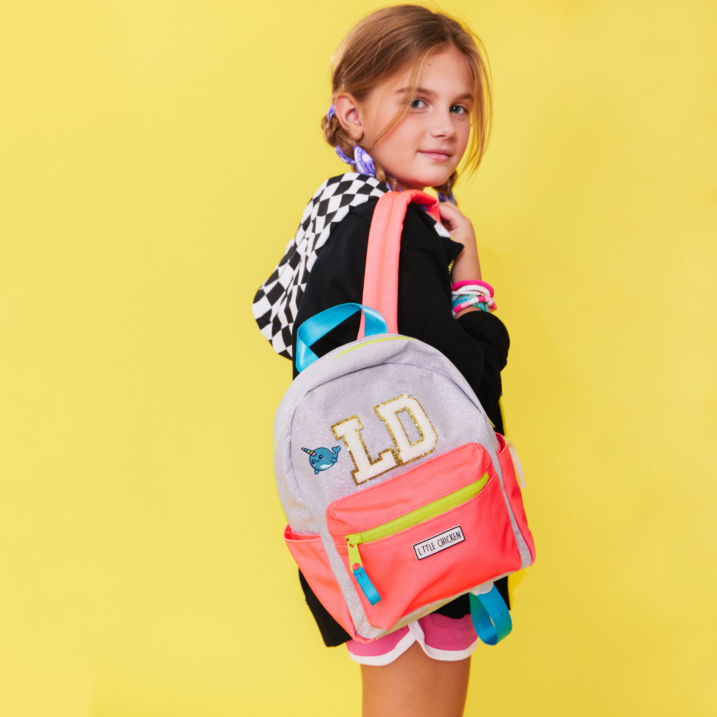 Custom Mini Backpack -Silver Glitter