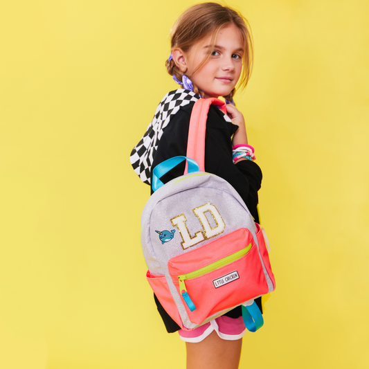 Custom Mini Backpack -Silver Glitter