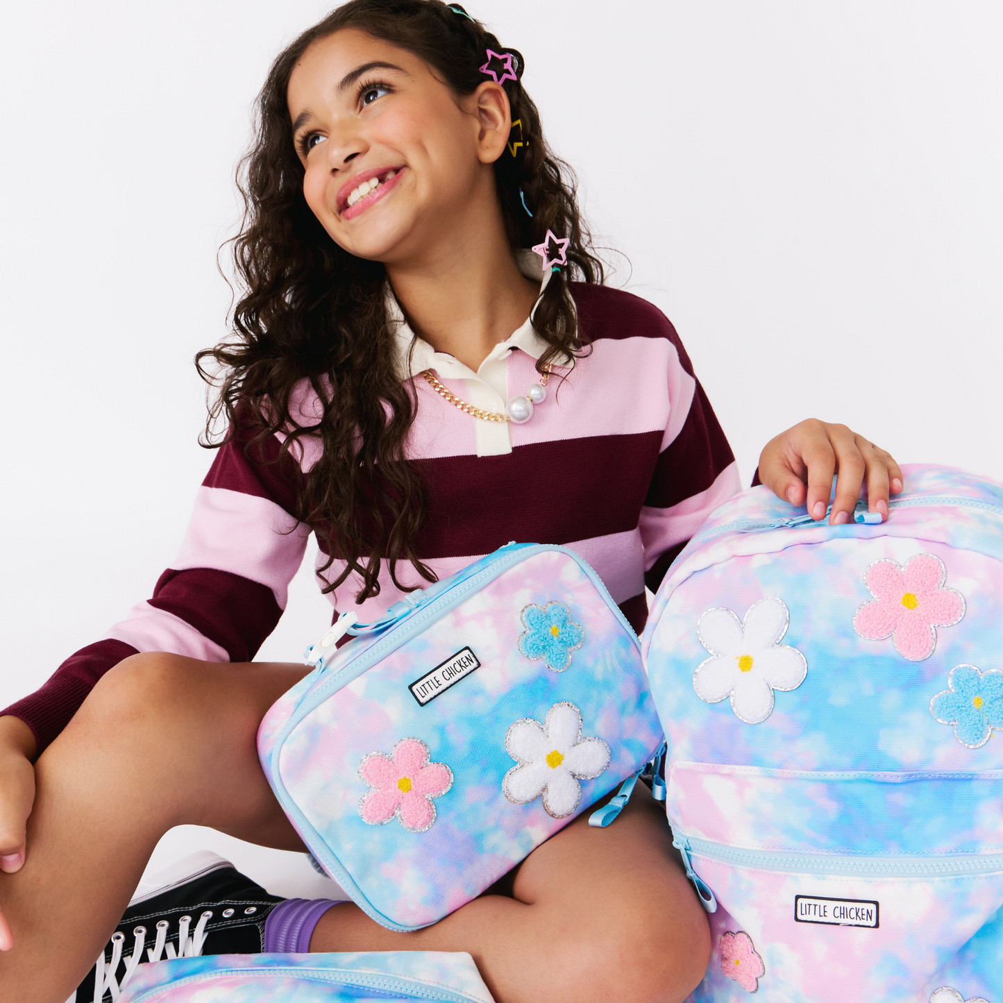 Pre-Patched Dreamy Tie-Dye Lunch Box With Flower Patches