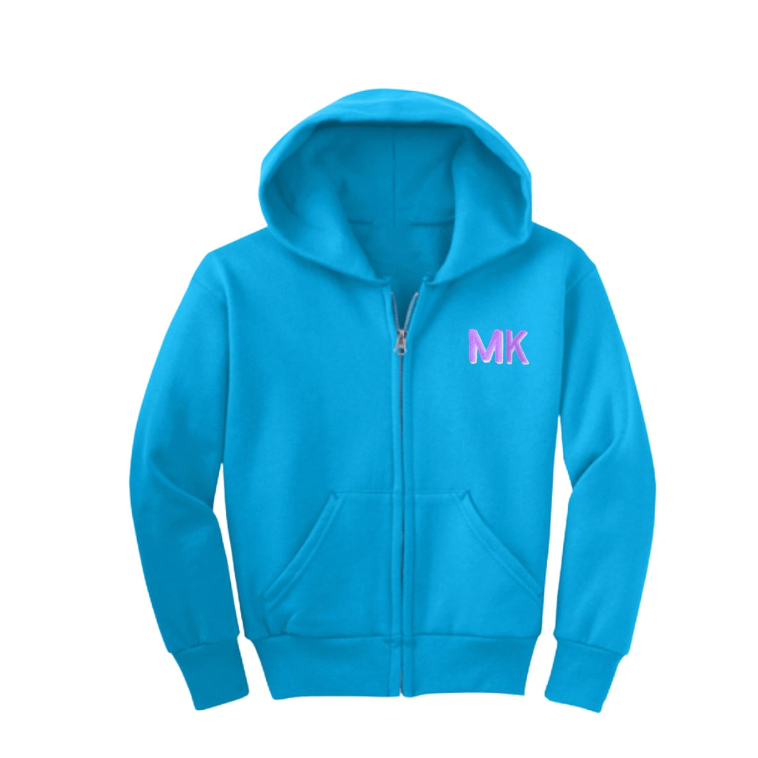 ZIP-UP CUSTOMIZABLE HOODIE SWEATSHIRT, Bright Blue – Little Chicken