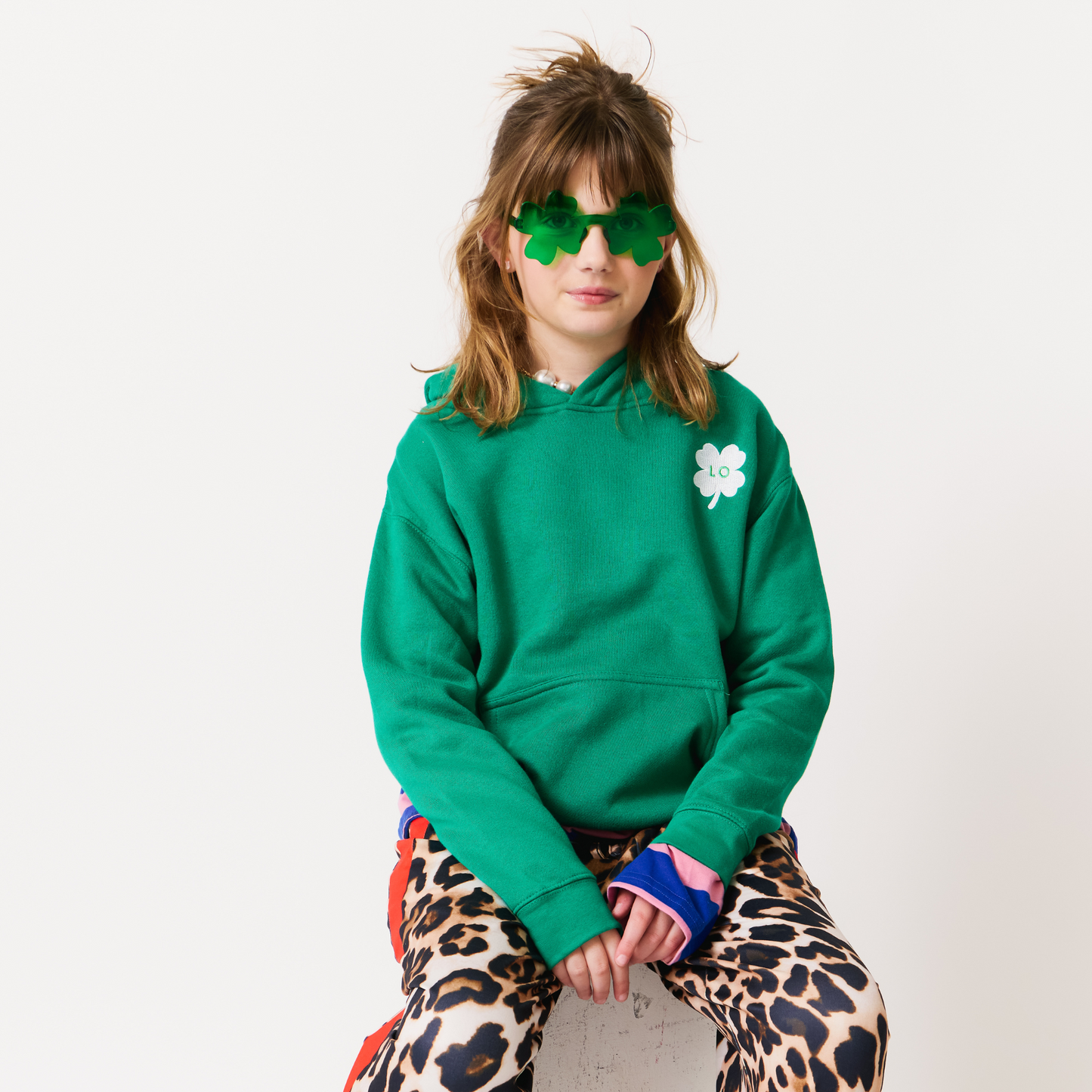 Clover Initial Hoodie