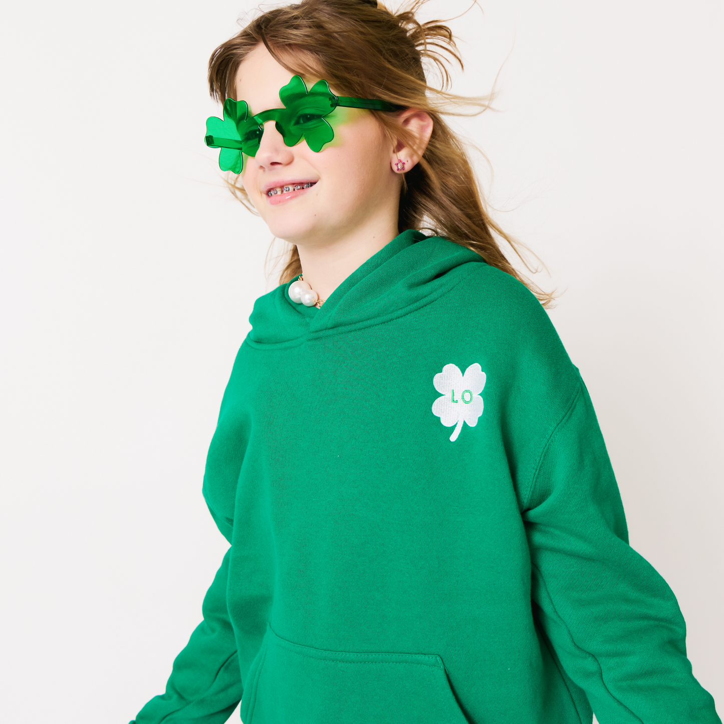 Clover Initial Hoodie