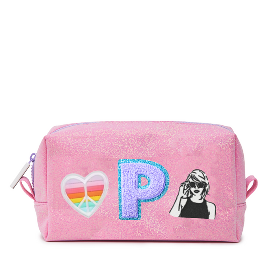 Customizable Pencil Pouch - Pink Glitter