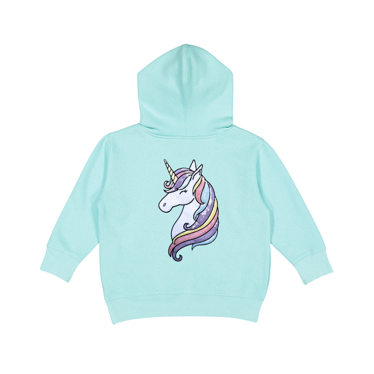 EMBROIDERED INITIAL HOODIE SWEATSHIRT - WAVE BLUE