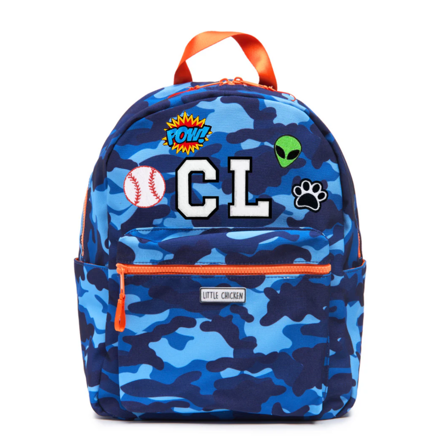 Customizable Backpack - Blue Camouflage With Patches