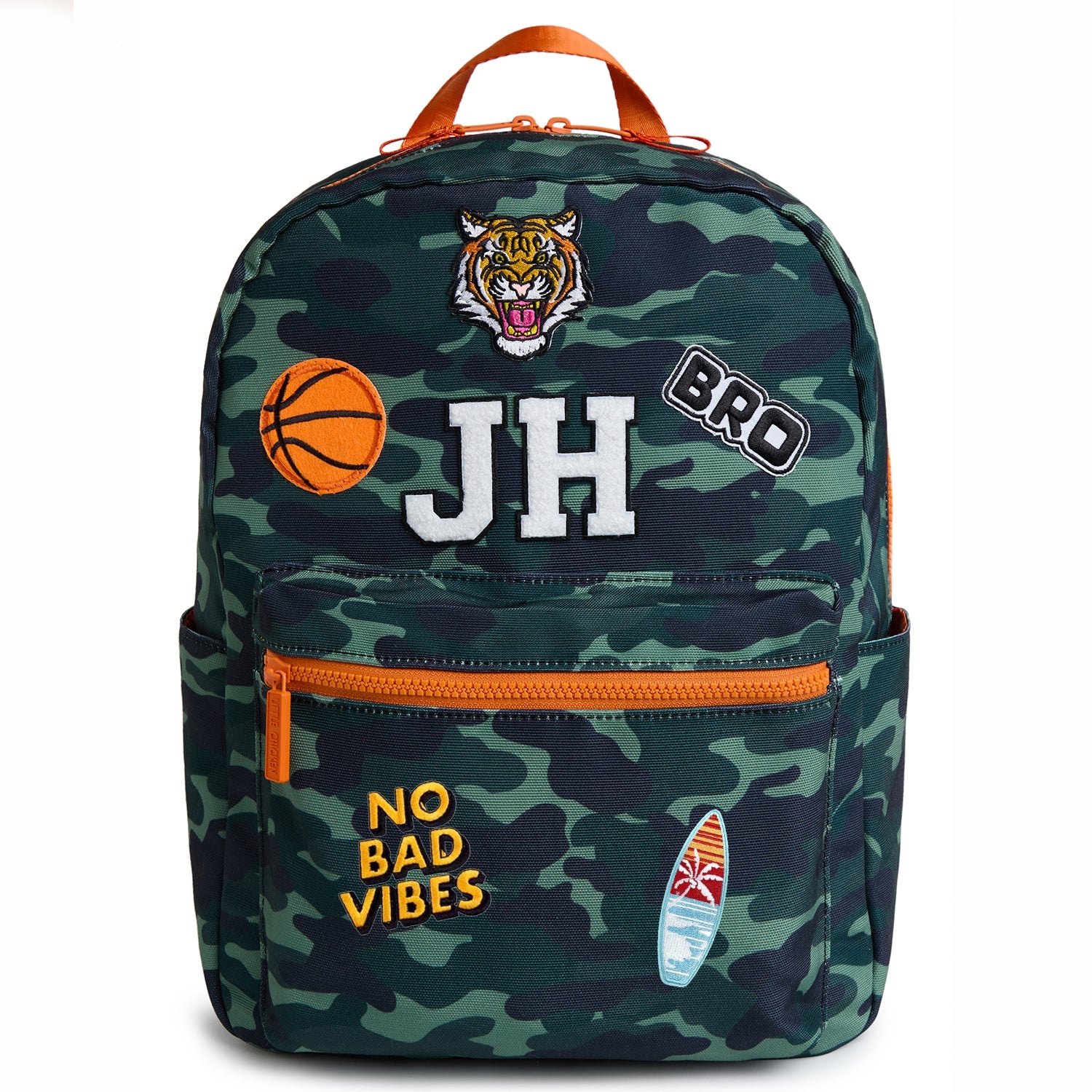 Personalized Camo Patched Kids Backpack, Medium