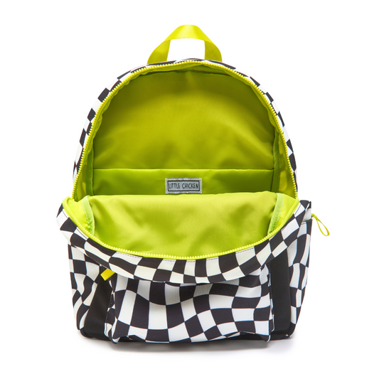 Customizable Backpack - Black & White Checkered With Patches