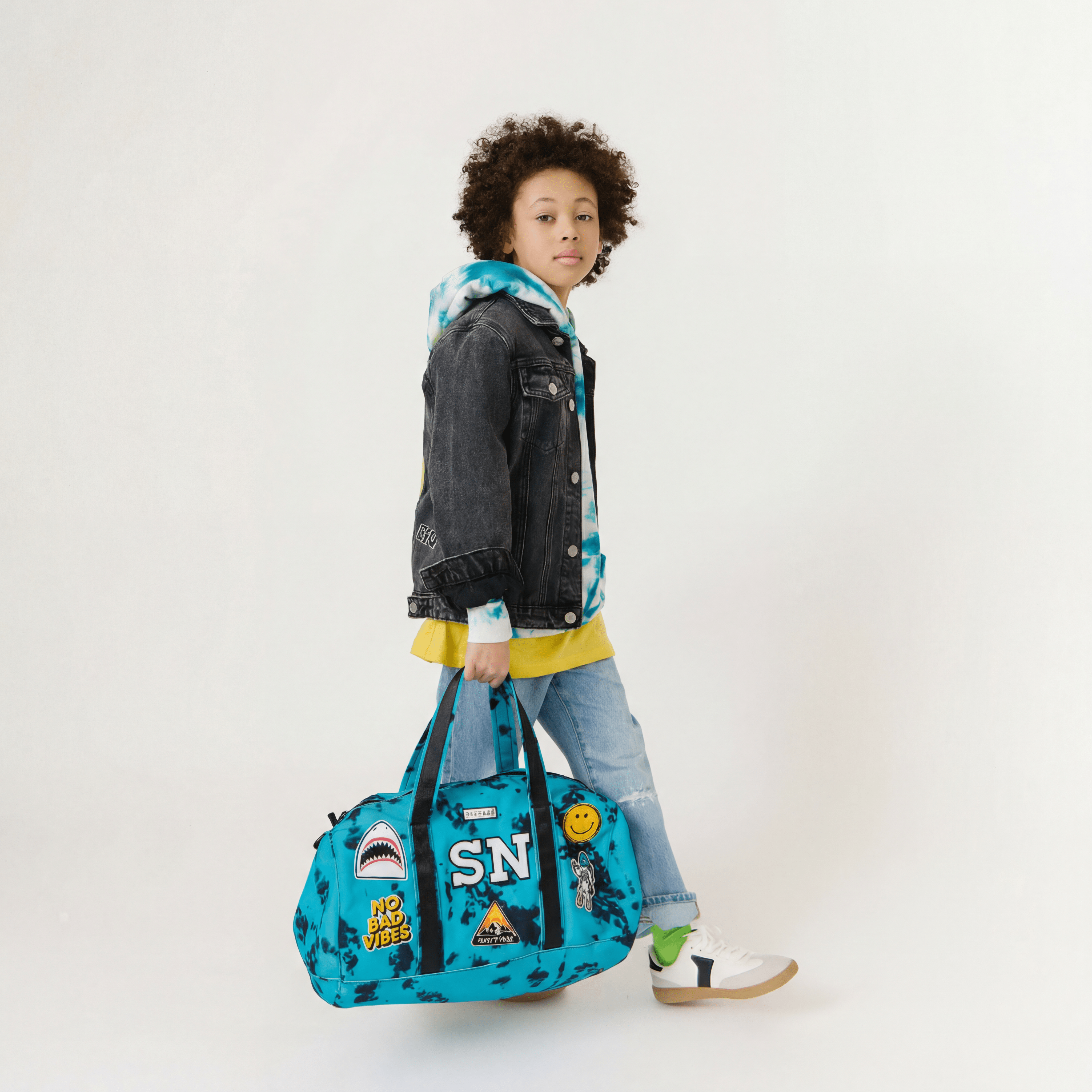Customizable Tie Dye Kids Duffle Bag, Personalized Duffle Bag for Kids