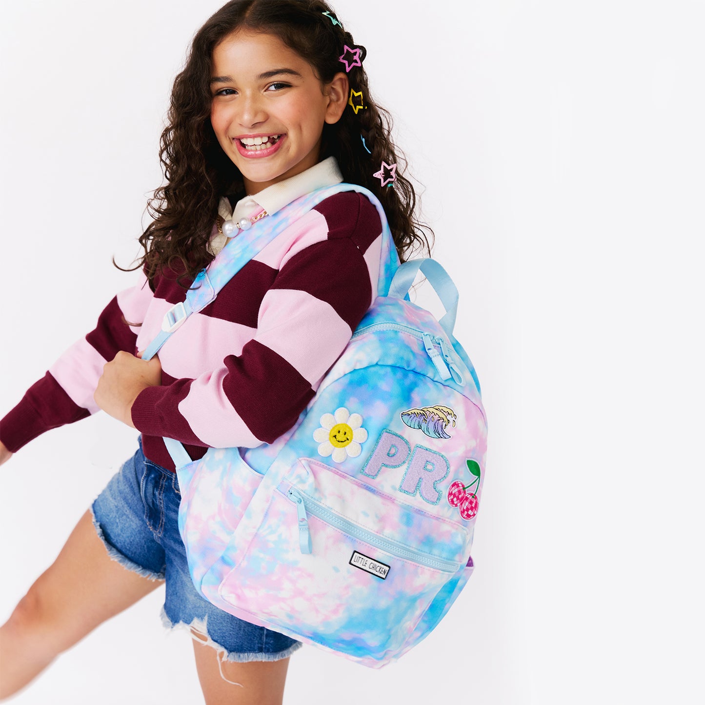Customizable Backpack - Dreamy Tie Dye With Patches