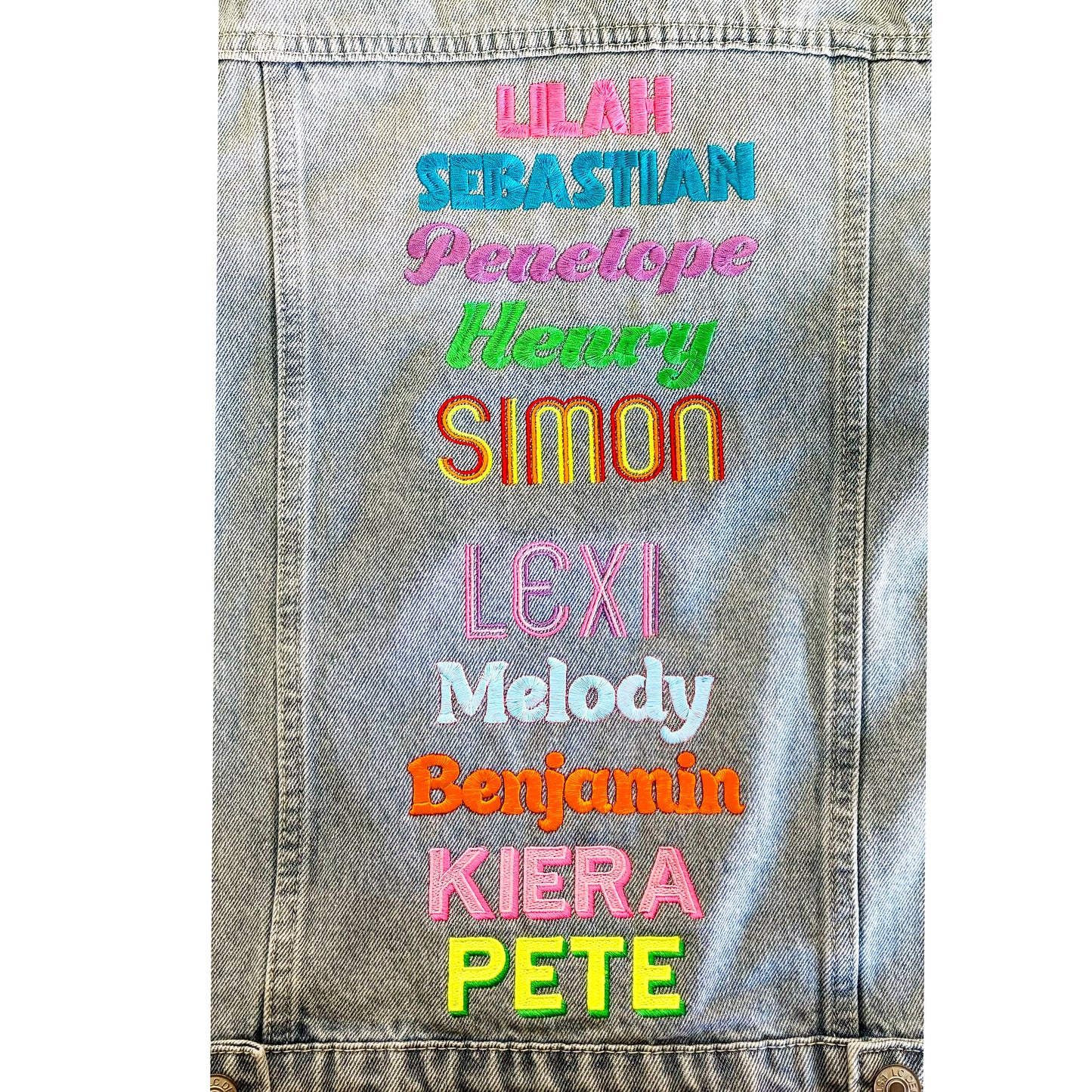 Embroidered Custom Infant Denim Jacket – Dark Wash | Custom Baby Jean Jacket