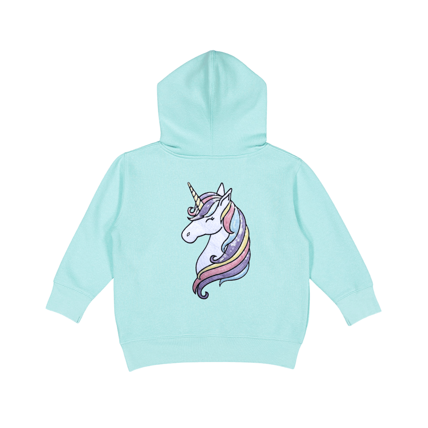EMBROIDERED INITIAL HOODIE SWEATSHIRT - WAVE BLUE