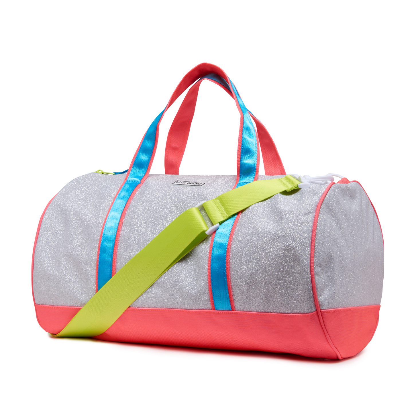 Customizable Silver Glitter Duffle Bag