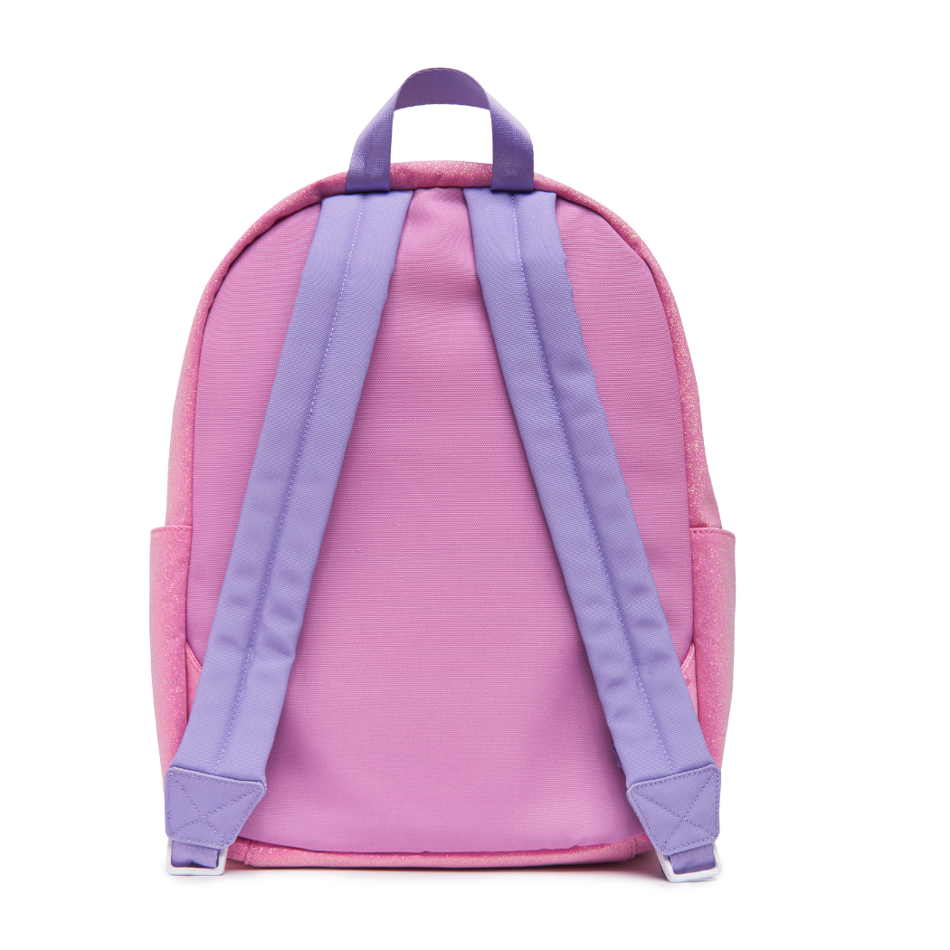 Customizable Kids Backpack -Pink Glitter With Patches