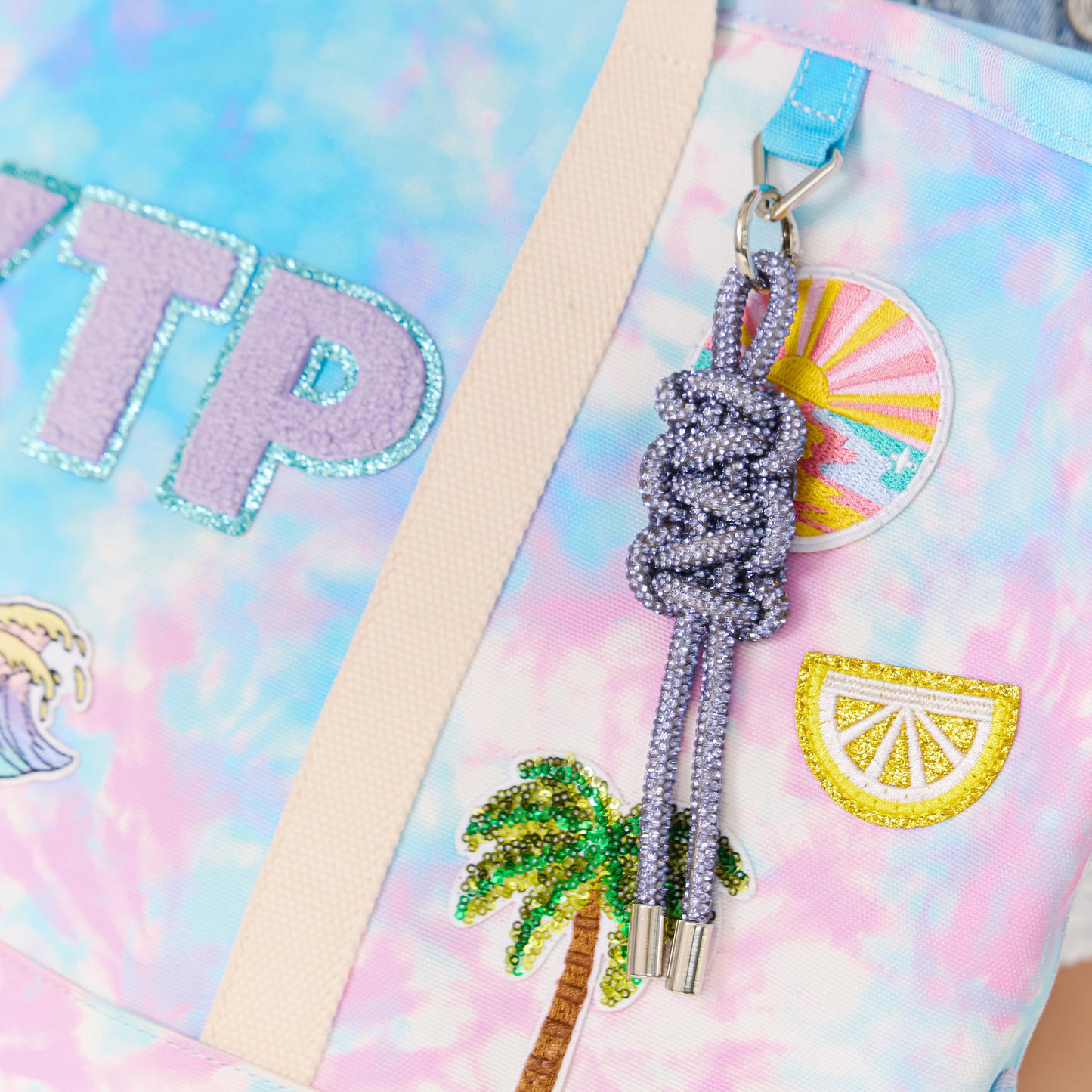 Personalized Tie Dye Kids Tote Bag with Patches