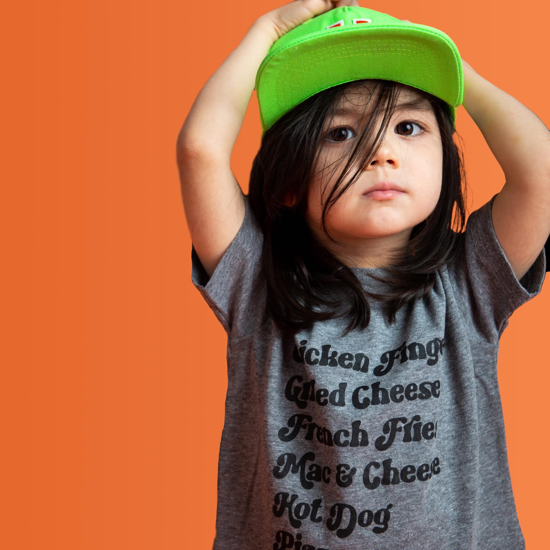 Kids Menu T-Shirt in Grey