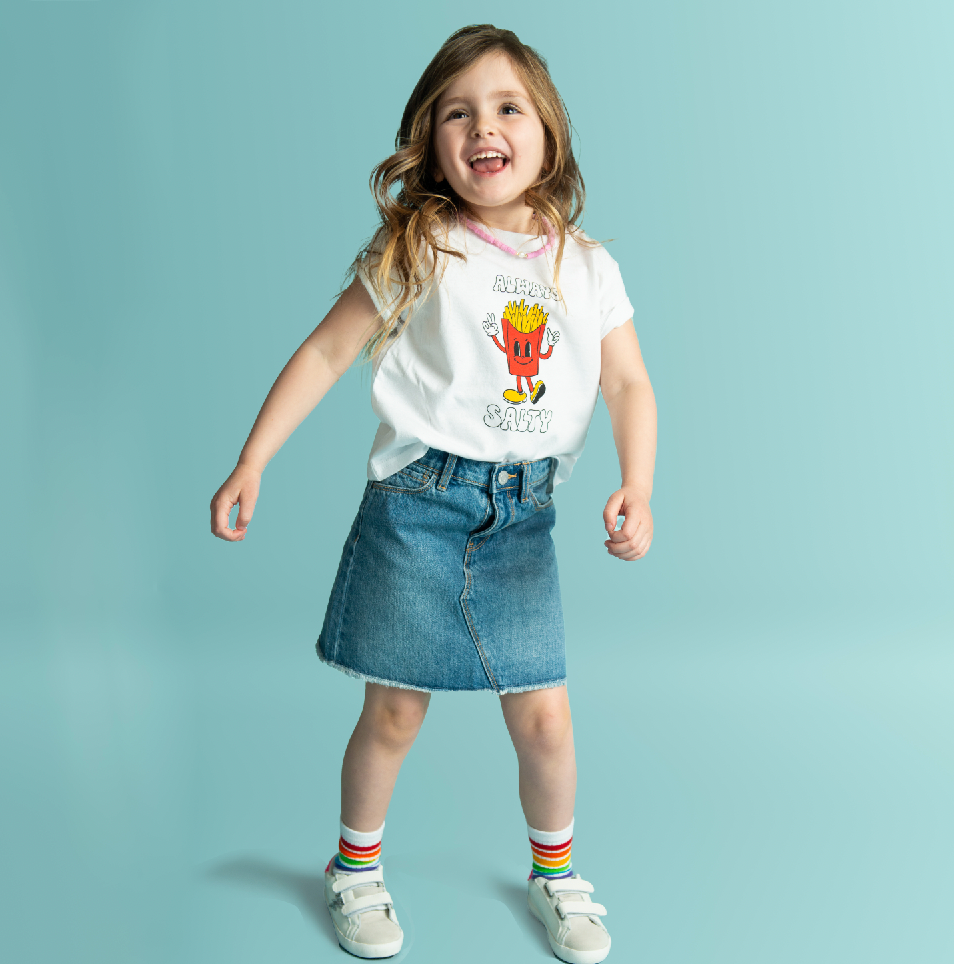 toddler in an Always Salty French Fry tee
