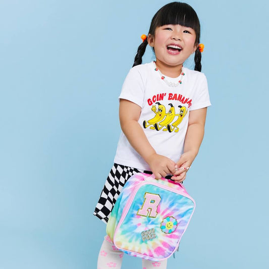little girl having fun wearing a goin' bananas tee