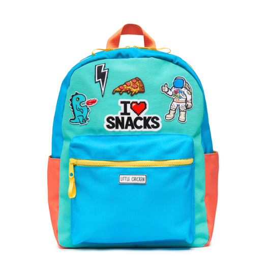 Customizable Backpack - Blue Multi Colorblock With Patches