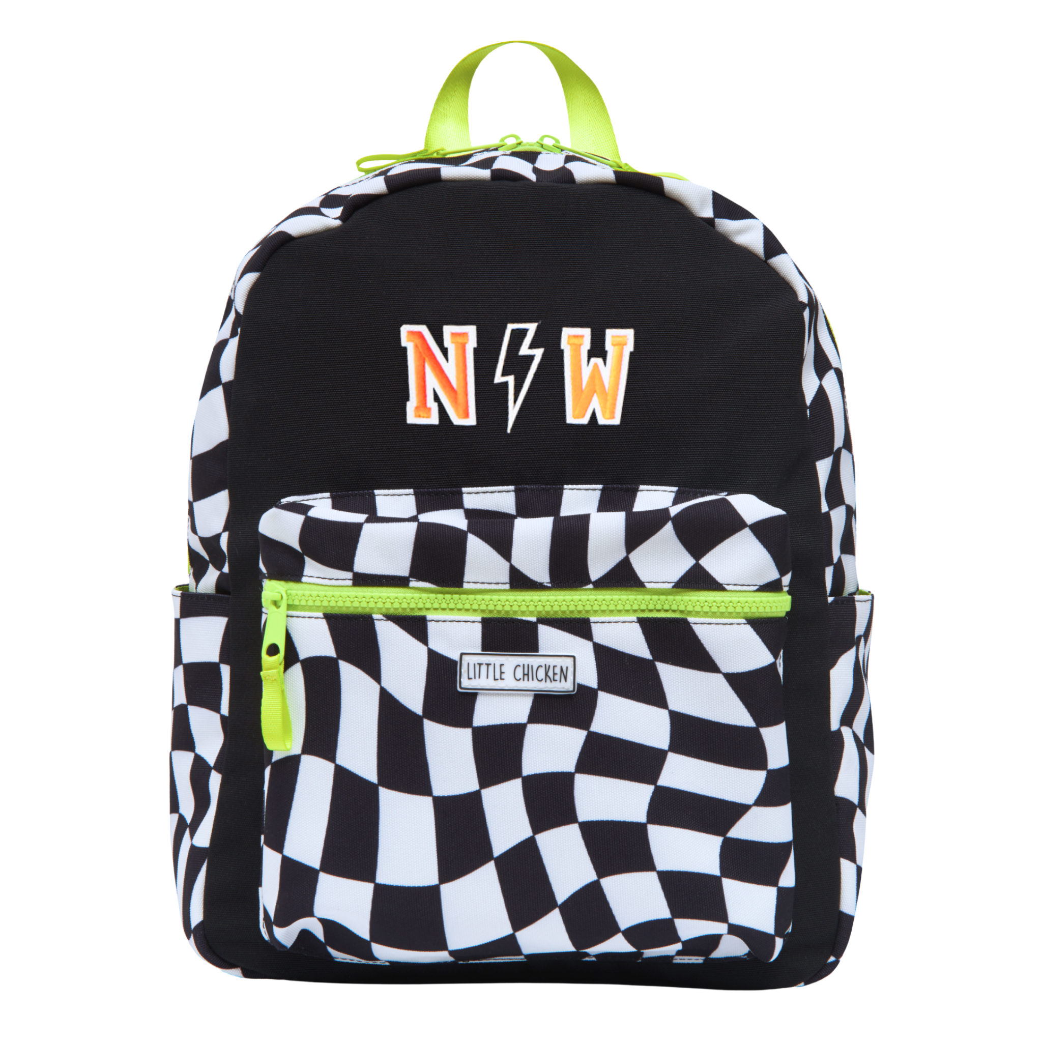 Customizable Backpack - Black & White Checkered With Patches