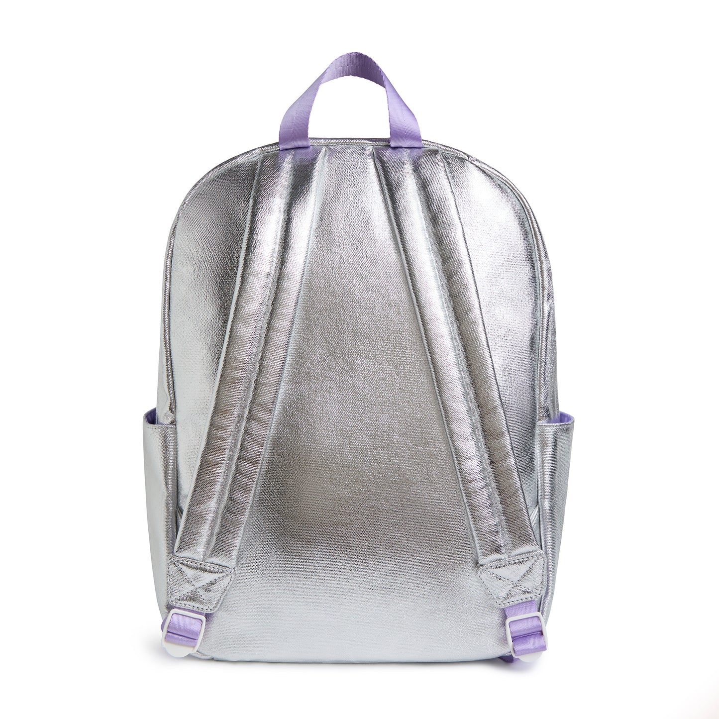 Personalized Silver Metallic Patched Kids Backpack, Large