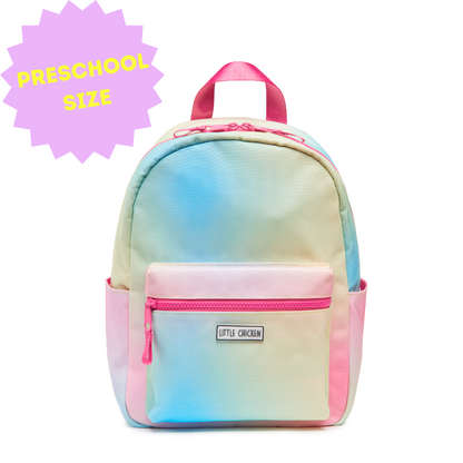 Small Patched Customizable Backpack-  Hazy Rainbow