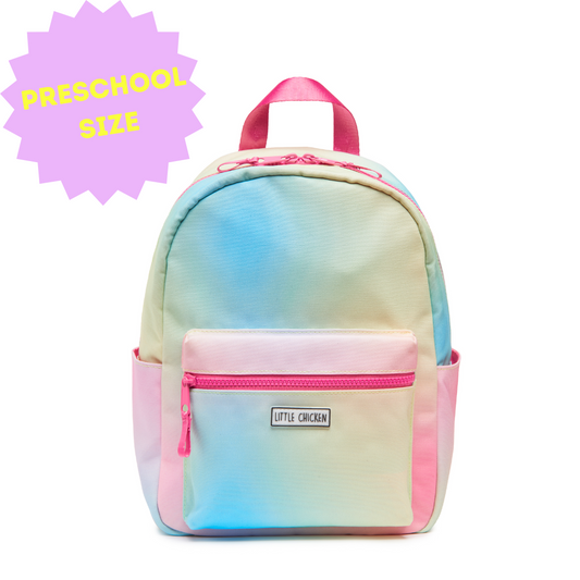 Small Patched Customizable Backpack-  Hazy Rainbow