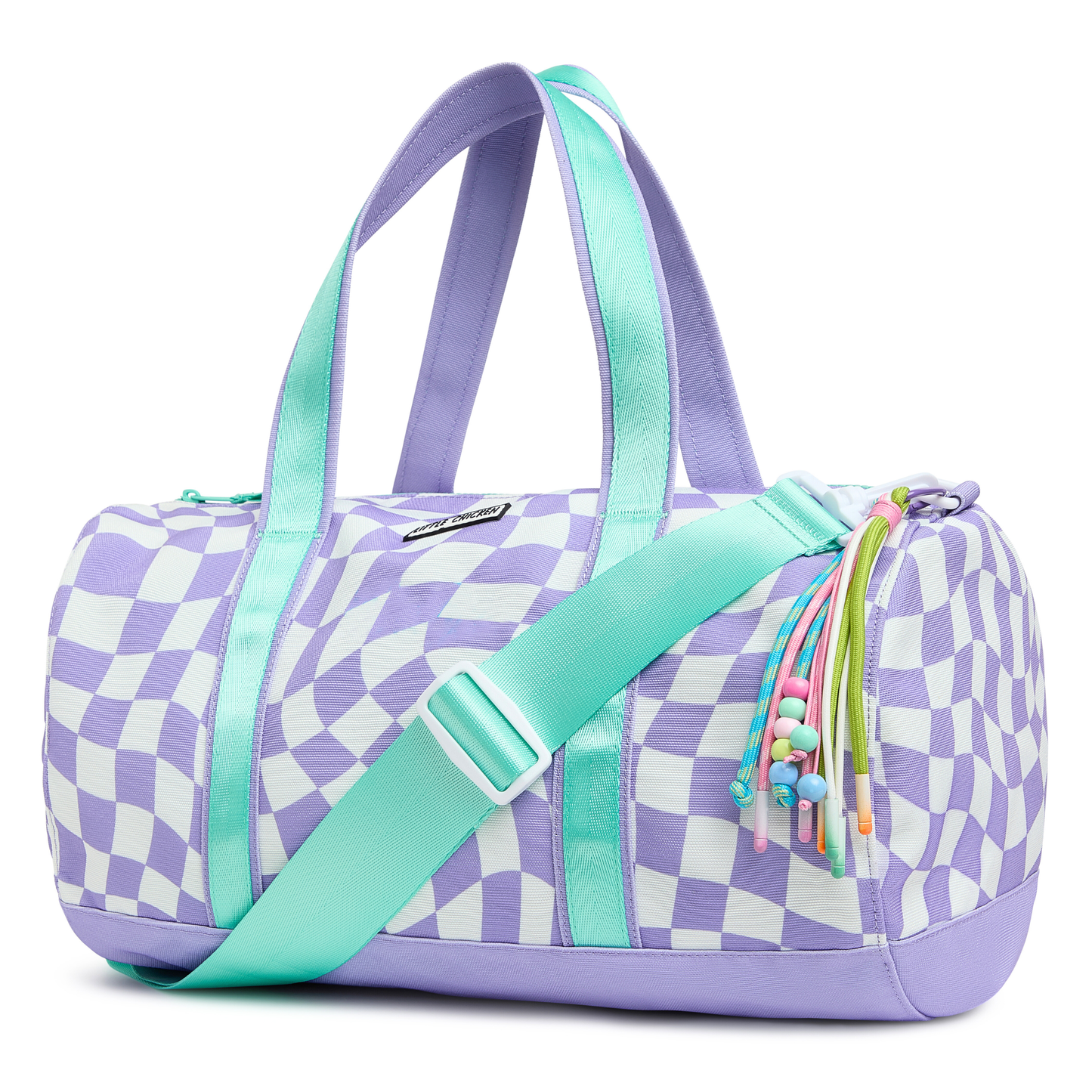 Customizable Duffle Bag - Purple Checker