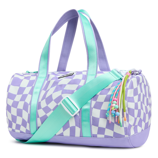 Customizable Duffle Bag - Purple Checker