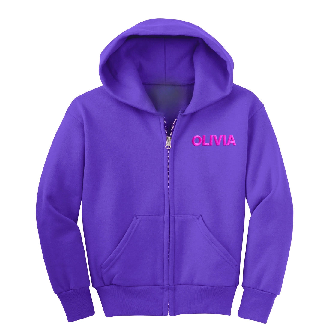 ZIP-UP CUSTOMIZABLE HOODIE SWEATSHIRT, Purple