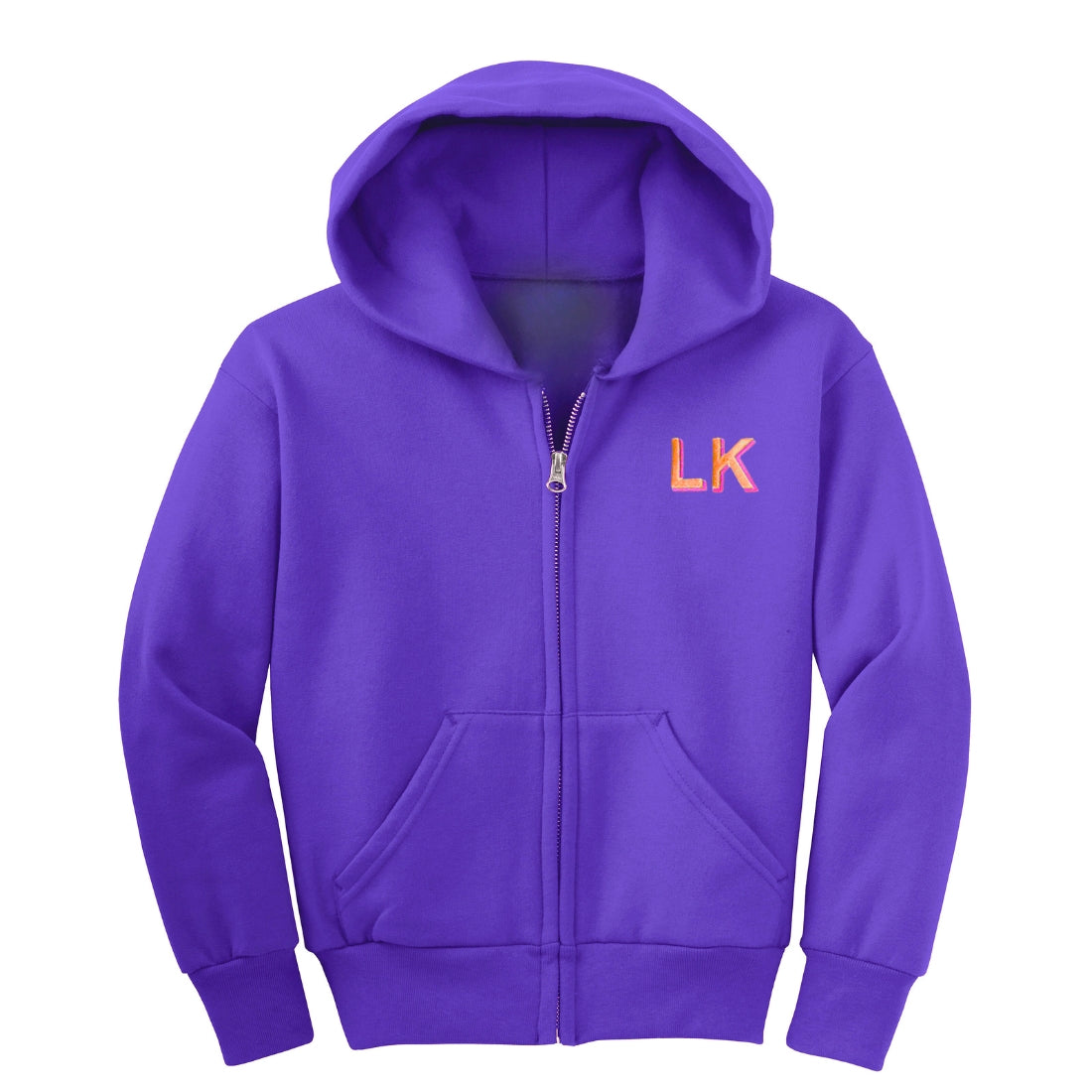 ZIP-UP CUSTOMIZABLE HOODIE SWEATSHIRT, Purple