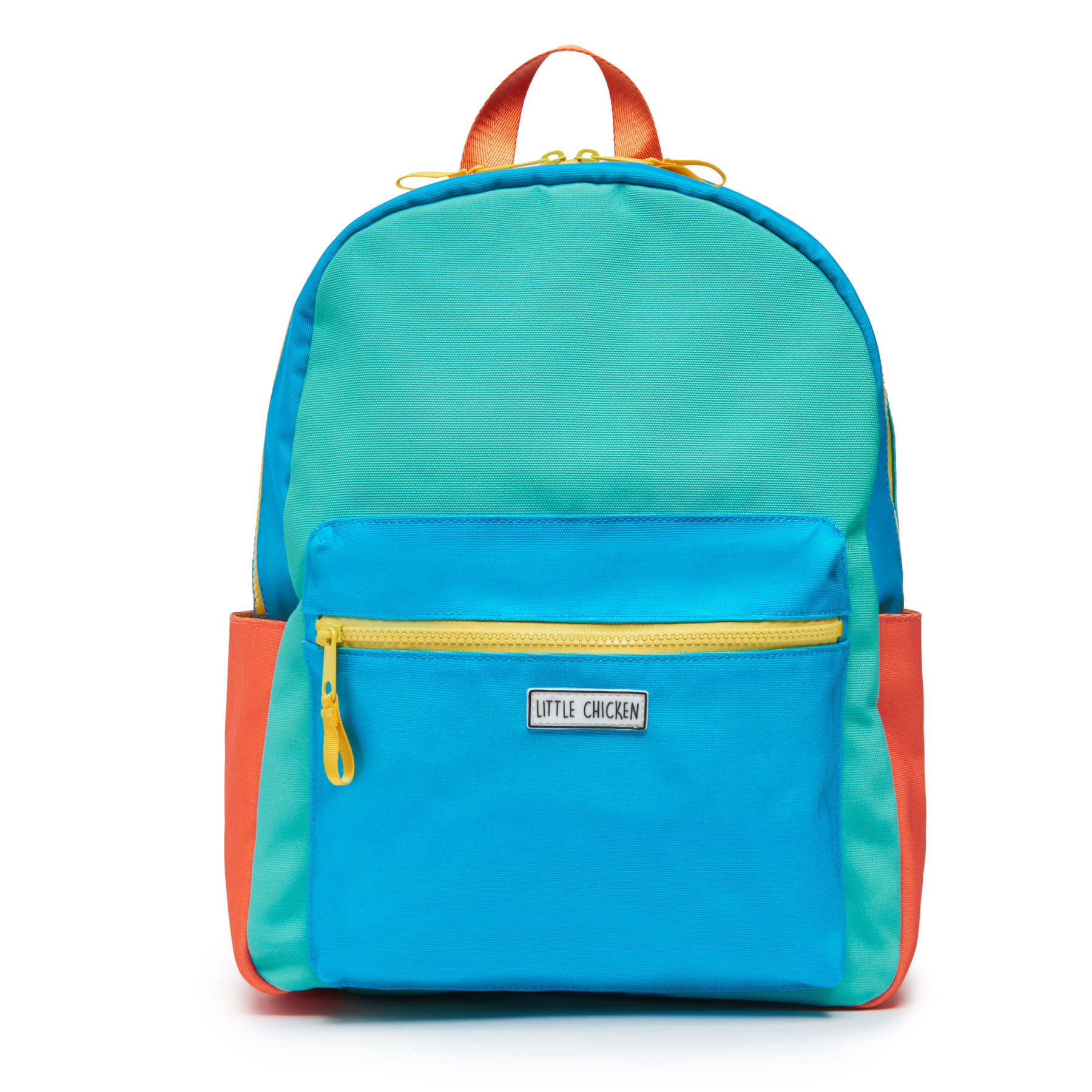Little Chicken Kids Backpack Colorblock in Blue Teal Orange
