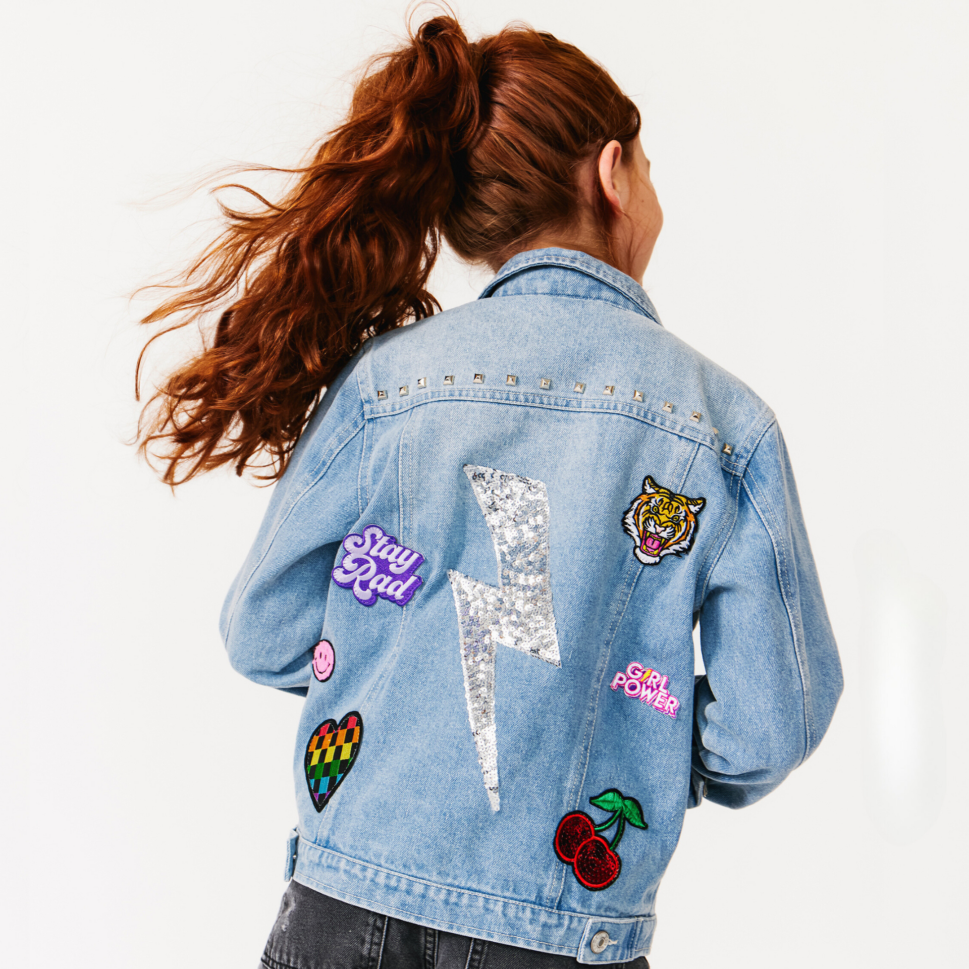 ジャケット Hashtag DDD Double Sided Paw Print Plush Jacket Supersize Patch Custom Denim Jacket With Chenille and