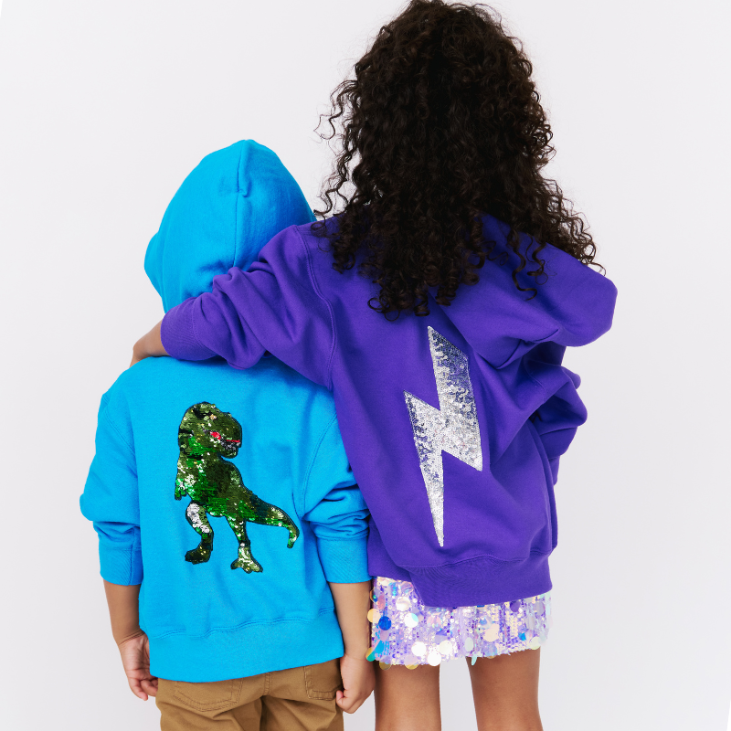 ZIP-UP CUSTOMIZABLE HOODIE SWEATSHIRT, Purple