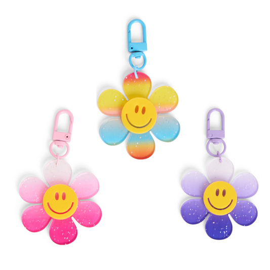 Daisy Smiley Bag Charm Keychain