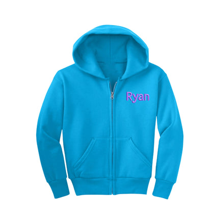ZIP-UP CUSTOMIZABLE HOODIE SWEATSHIRT, Bright Blue