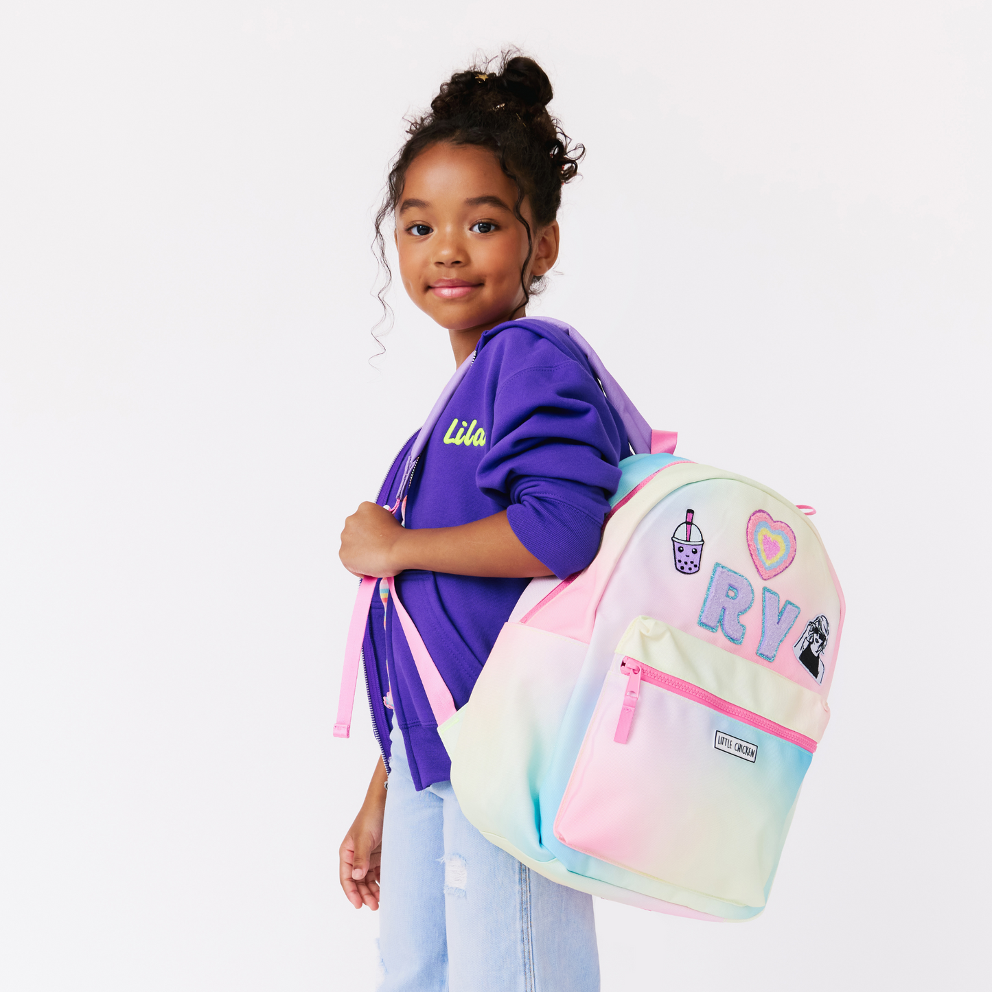 Customizable Backpack - Hazy Rainbow With Patches