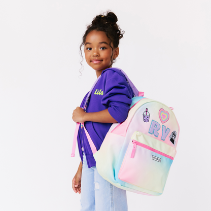 Customizable Backpack - Hazy Rainbow With Patches