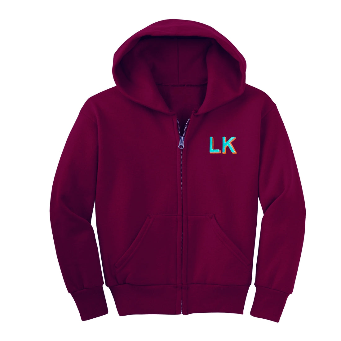 ZIP-UP CUSTOMIZABLE HOODIE SWEATSHIRT, Maroon