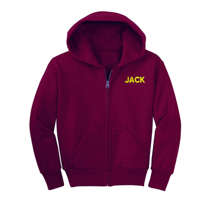 ZIP-UP CUSTOMIZABLE HOODIE SWEATSHIRT, Maroon