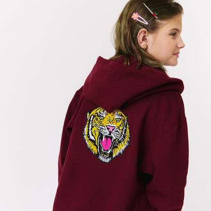 ZIP-UP CUSTOMIZABLE HOODIE SWEATSHIRT, Maroon