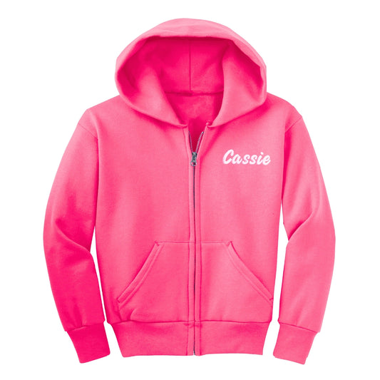 ZIP-UP CUSTOMIZABLE HOODIE SWEATSHIRT, Bright Pink