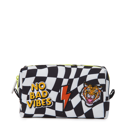 Customizable Pencil Pouch - Black & White Checker