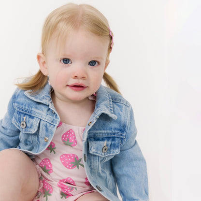 Personalized Baby Denim Jacket – Embroidered Name, Light Wash