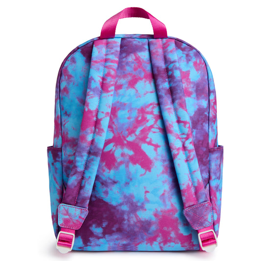 Personalized Purple Tie Dye Patched Kids Backpack, Large