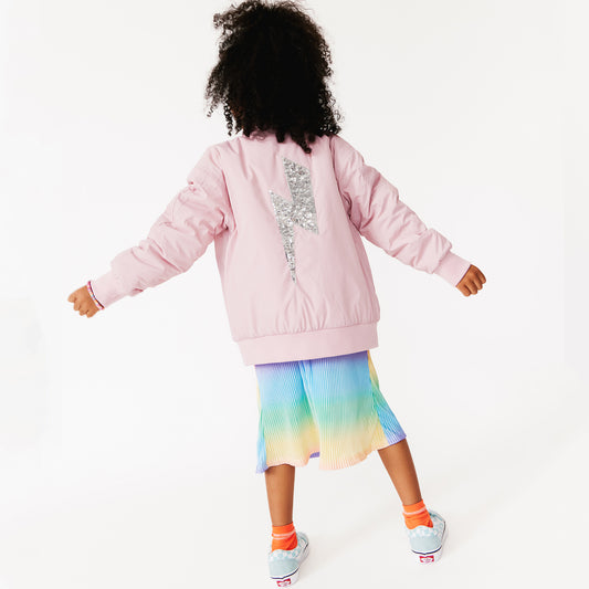 Customizable Nylon Bomber Jacket - BLACK