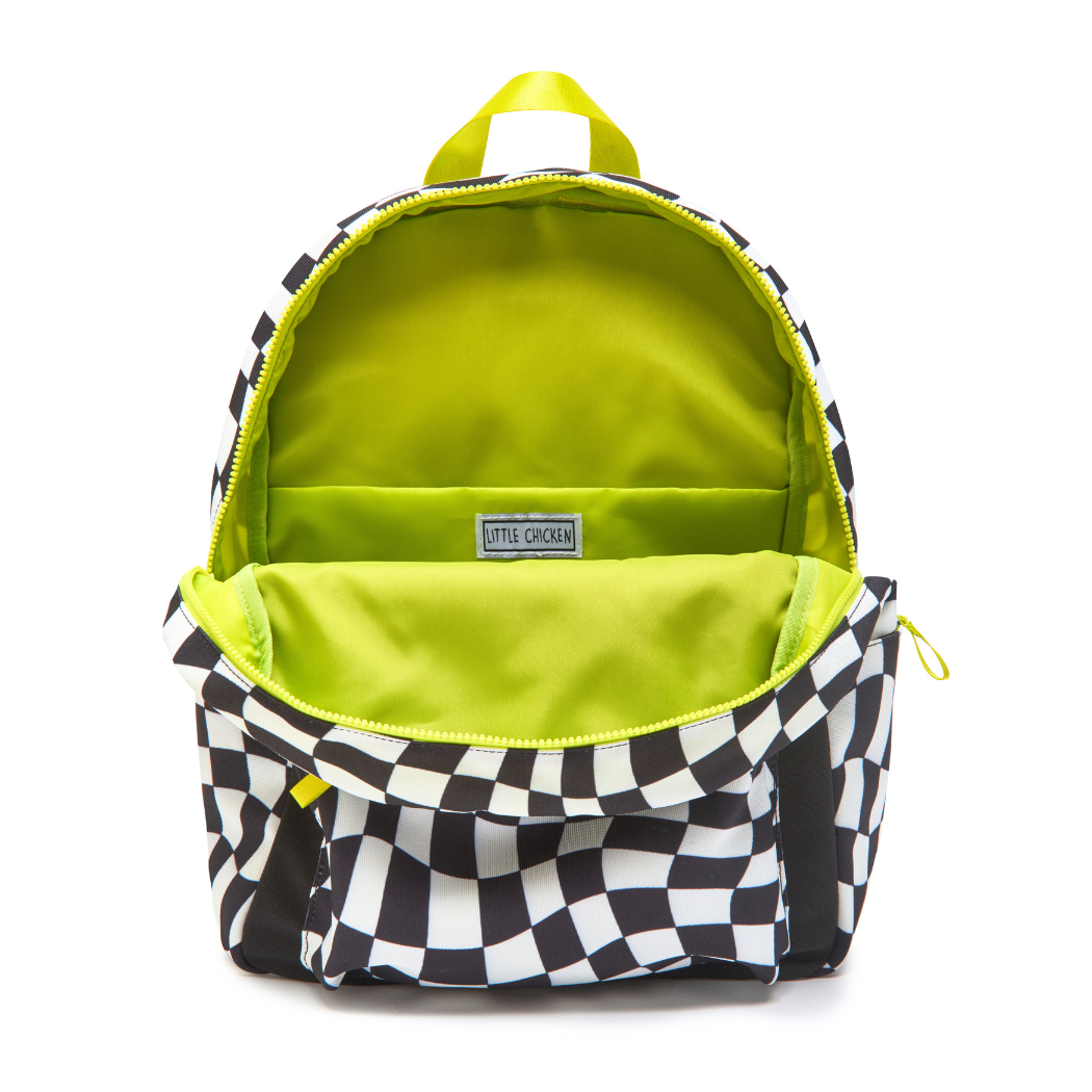 Customizable Backpack - Black & White Checkered With Patches