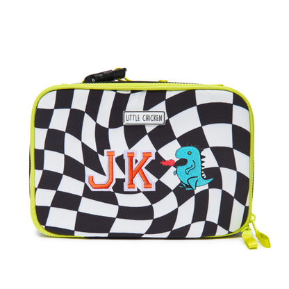 Customizable Lunch Box - Black & White Checkered