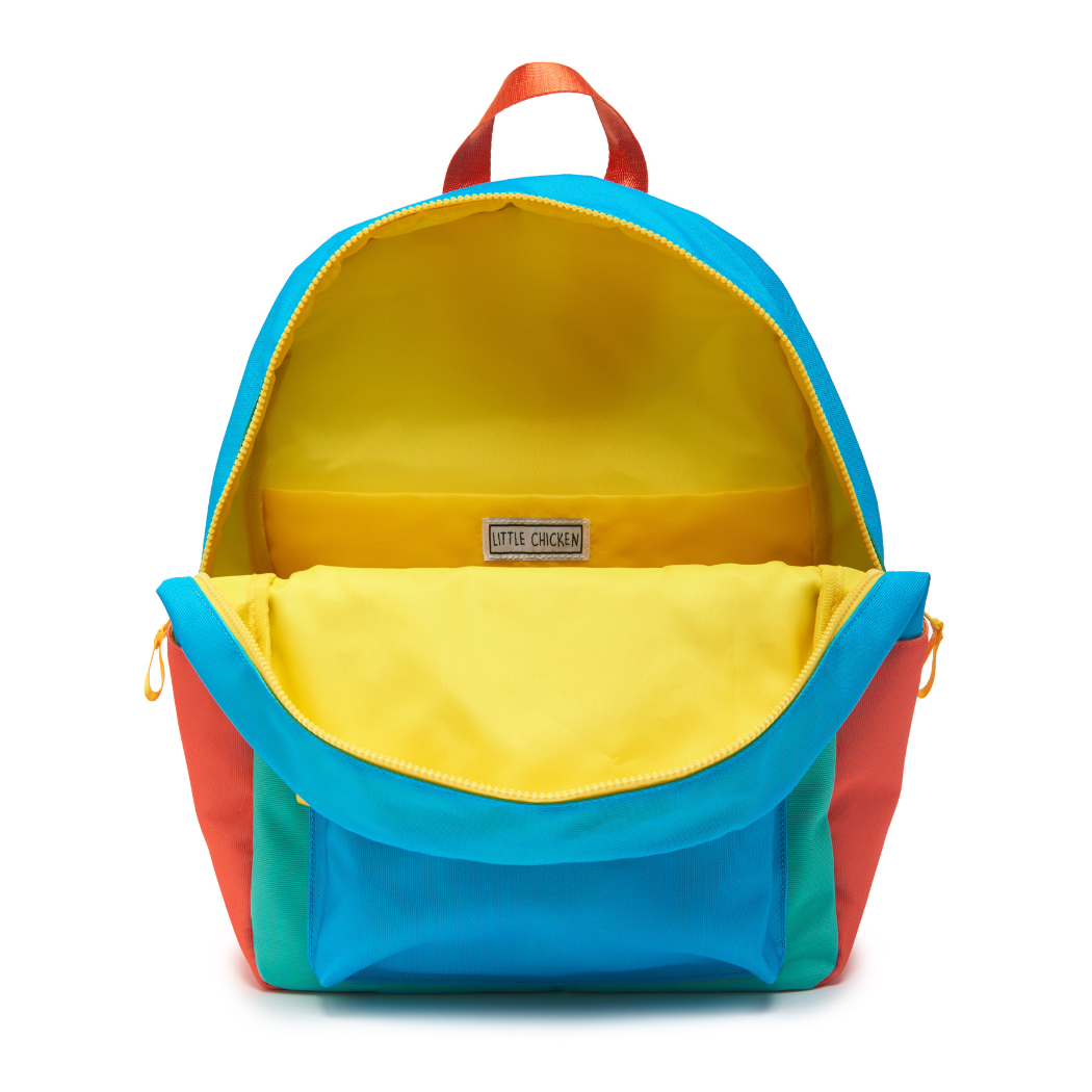 Customizable Backpack - Blue Multi Colorblock With Patches